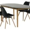 EGENS L190/270 Table Noir + 4 KASTRUP Chaises Noir