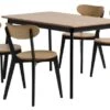 JEGIND L130 Table Chêne/noir + 4 JEGIND Chaises Chêne/noir
