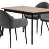 JEGIND L130 Table Chêne/noir + 4 SABRO Chaises Gris/noir