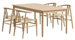 MARSTRUP L190/280 Table Chêne + 4 GUDERUP Chaises Ch./nat.