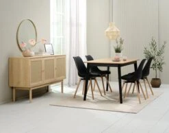 Buffet HALMSTAD 3 Portes Polyrotin/coloris Chêne -Meubles Soldes Boutique 214353