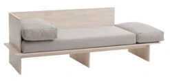 Banquette SOLLERUP 204x78 Pin Massif/tissu Gris Clair -Meubles Soldes Boutique 216573