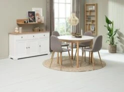 Buffet VISLINGE 3 Portes 3 Tiroirs Naturel/blanc -Meubles Soldes Boutique 218123 1