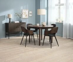 Buffet HEMDRUP 2 Portes Coloris Chêne Foncé/noir -Meubles Soldes Boutique 218153