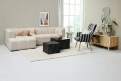 Fauteuil SIMESTED Rayures Tissu Noir/beige -Meubles Soldes Boutique 219560