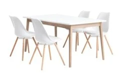 GAMMELGAB L160/200 Table + 4 KASTRUP Chaises Blanc