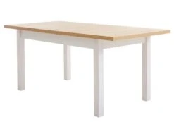 Table MARKSKEL 150x193 Blanc/coloris Chêne -Meubles Soldes Boutique 86431